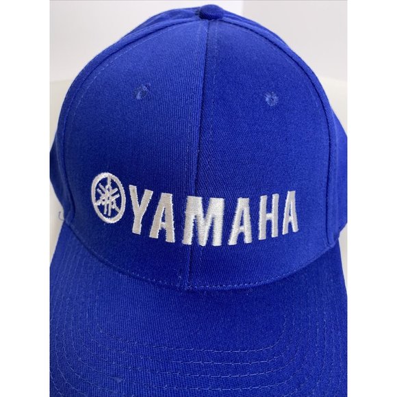 Authentic Yamaha Motorsports Mens Classic Racing White Logo on Blue Baseball Hat - Picture 3 of 7